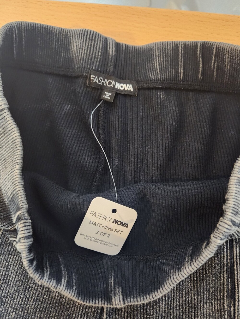 Fashion Nova New Times Ribbed Legging Set 2X Black Acid Wash NWT Y2K Athleisure - Picture 10 of 15